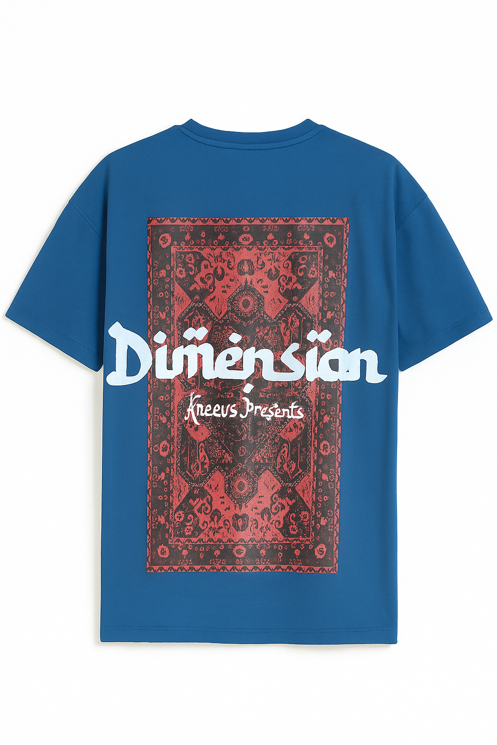 Sky Blue Dimension Back Print Oversized Tee