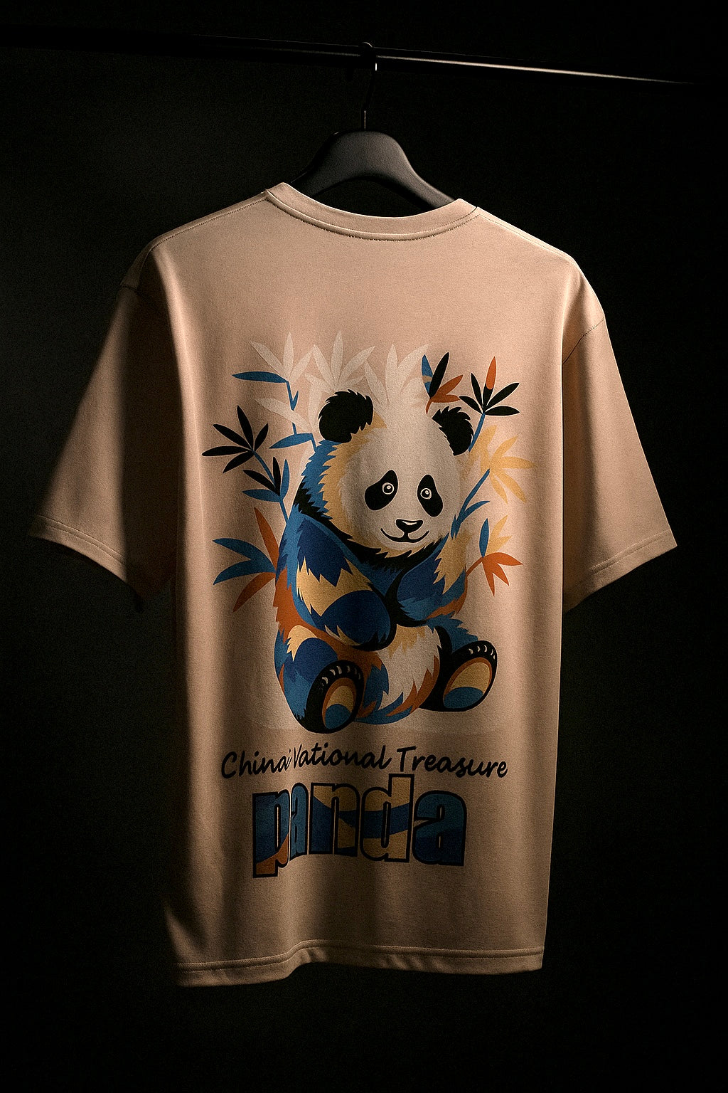 Pink Oversized Tee – Back Printed Panda Vibe