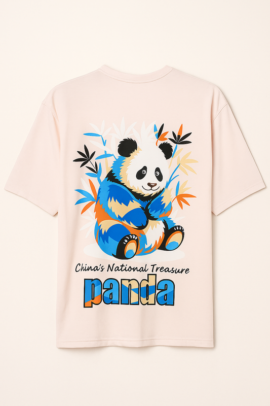 Pink Oversized Tee – Back Printed Panda Vibe