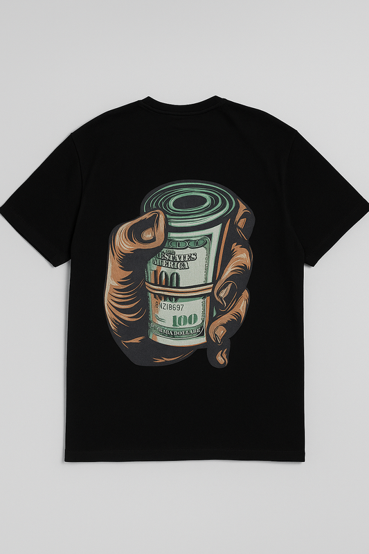 Dollar in Hand Oversized Downshoulder Printed Tee